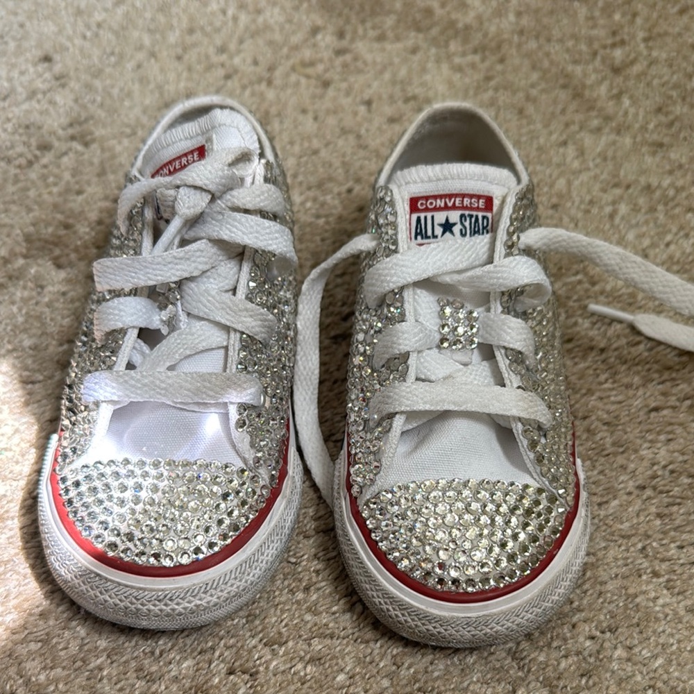 Converse Silver White Sparkle Sneakers